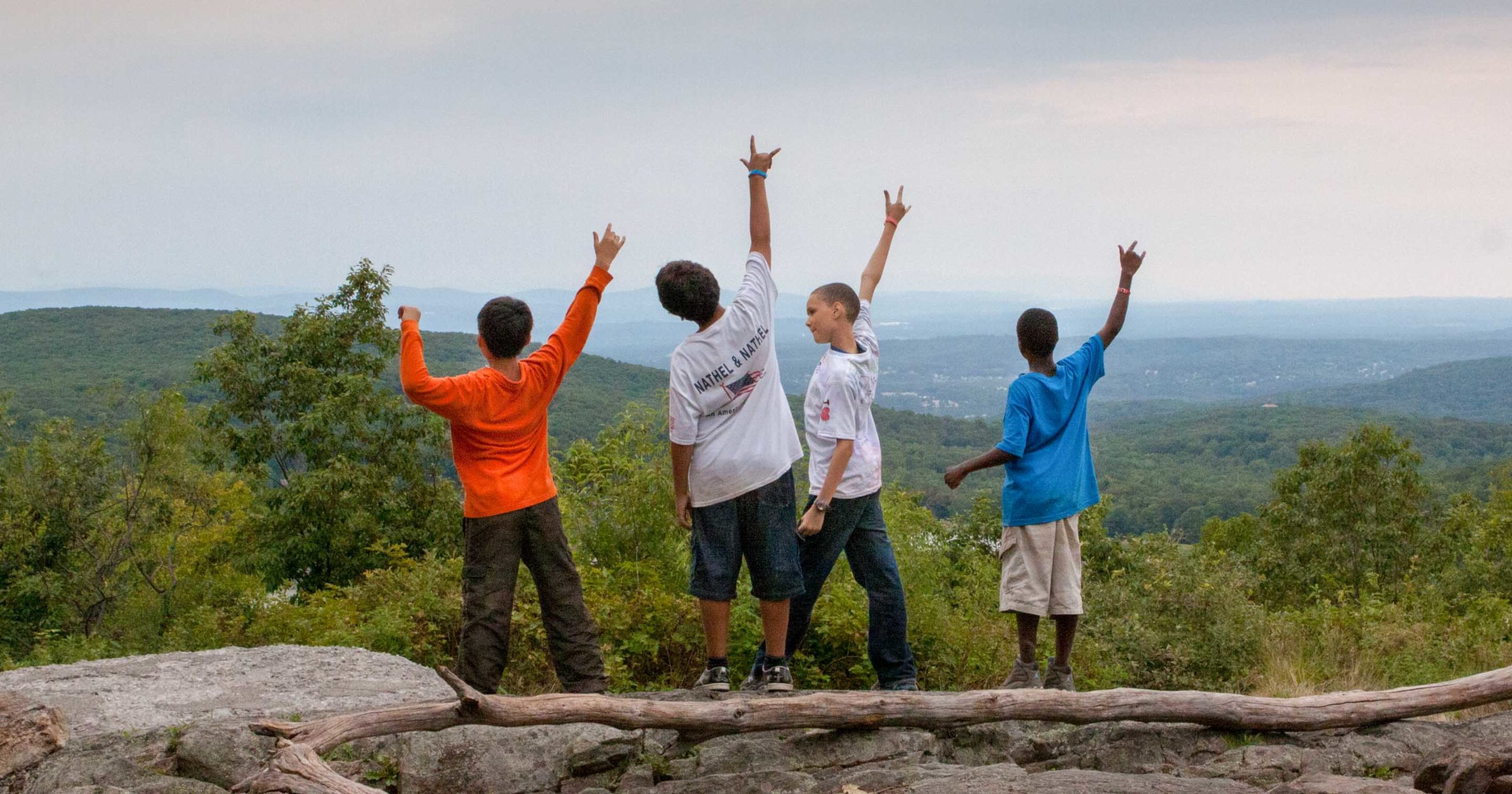 Camp HM campers hiking