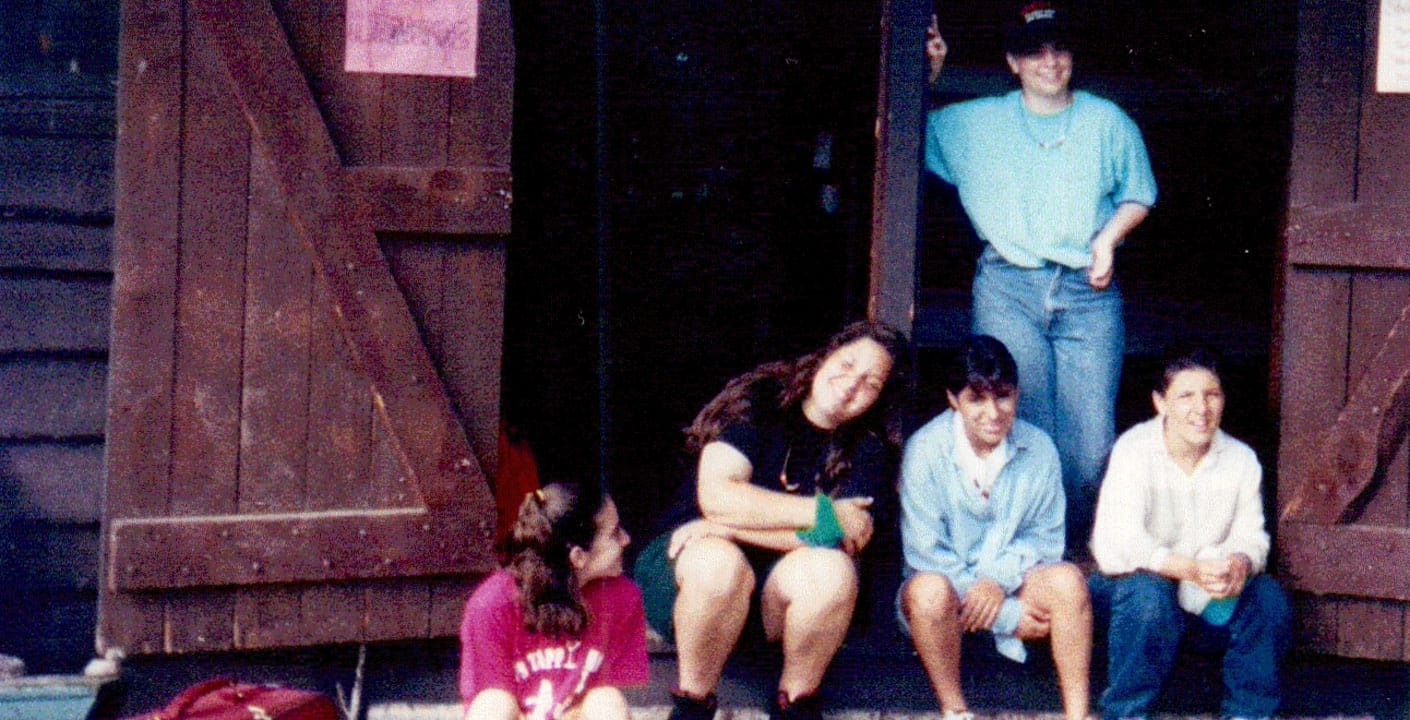 Old photo of Heather at camp in bunks