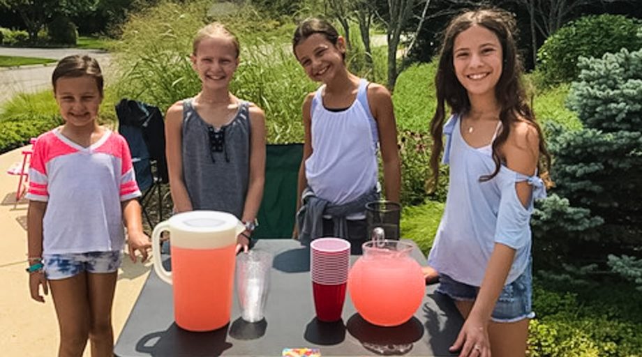 Youth selling lemonade