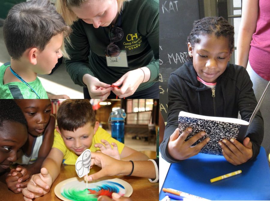 Collage of kids at camp